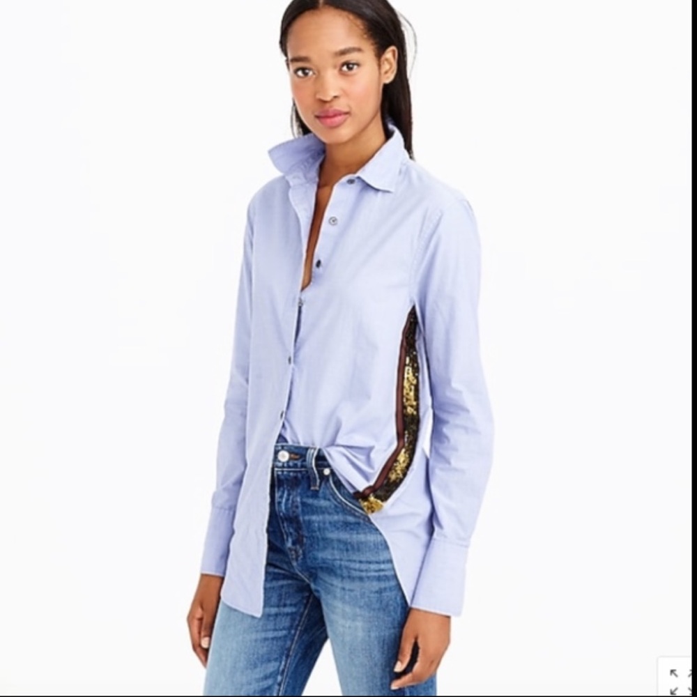 J Crew button down sequin shirt S4